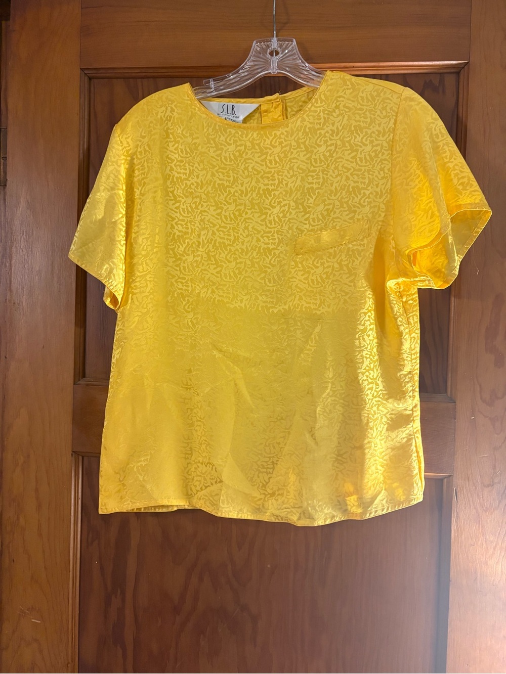 Sunny Leigh Bright Yellow Silk Jacquard Top